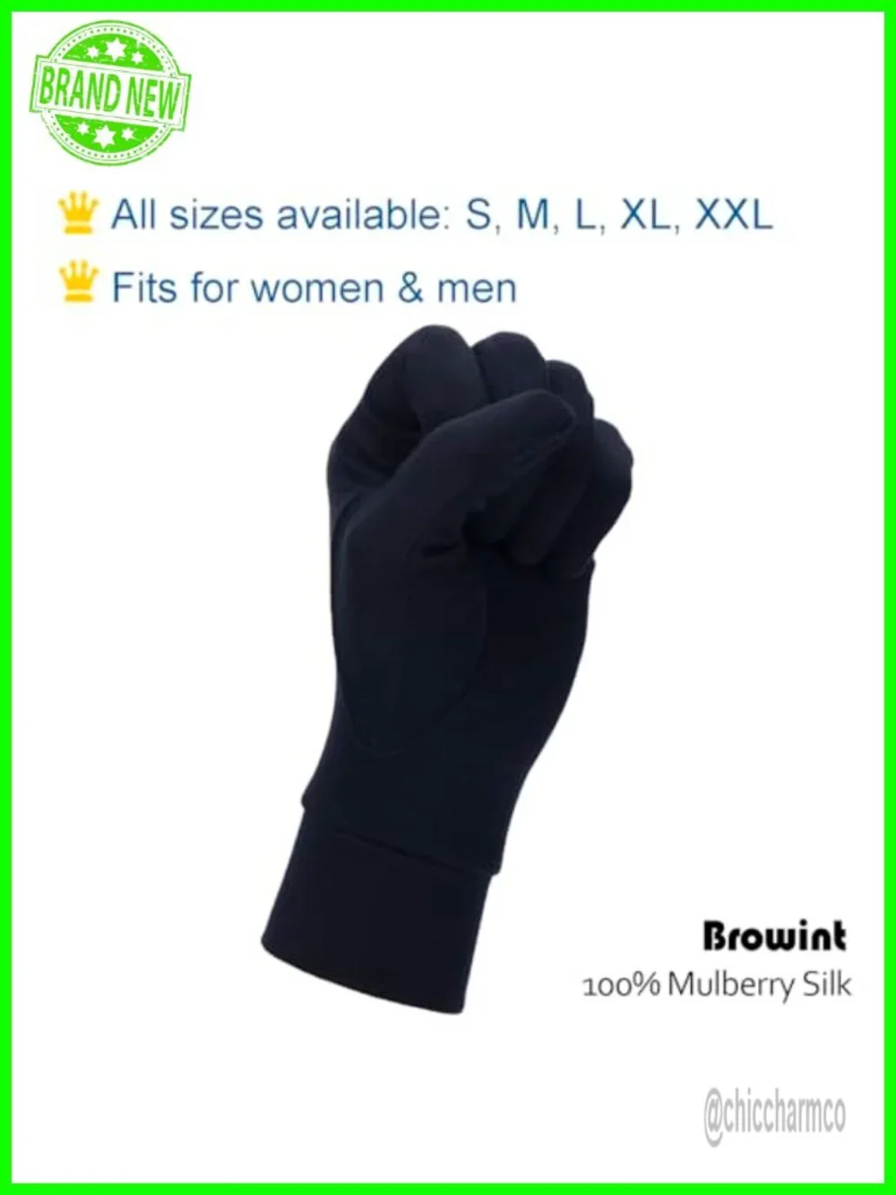 Silk Glove Liners for Cold Weather Unisex Thermal Liner Gloves S M L XL XXL